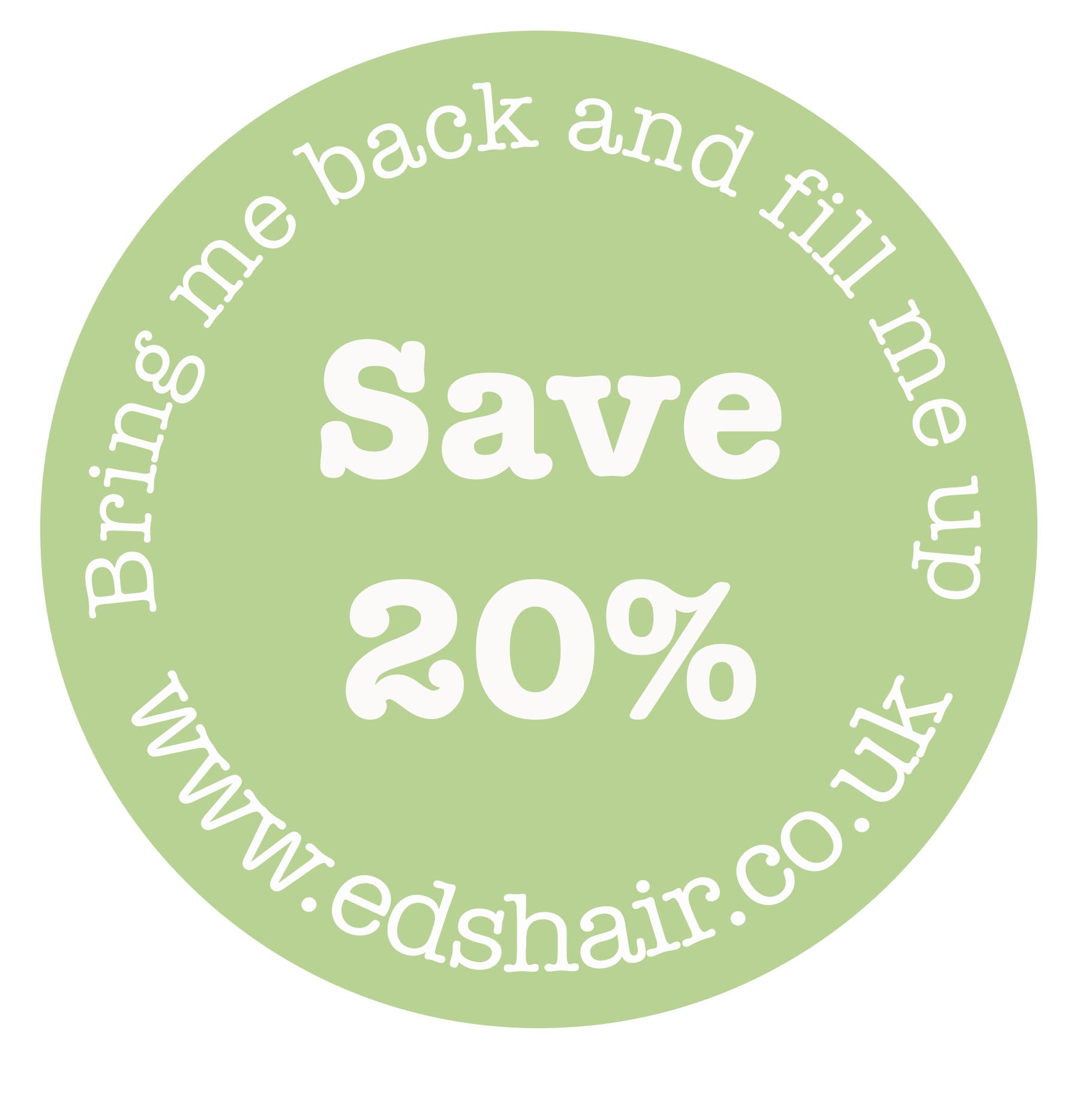 20% Off RRP Refill Scheme at Eds Hair Bramhall