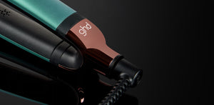 ghd Platinum+ Hair Straightener in Alluring Jade Green Limited Edition Christmas 2023 at Eds Hair Bramhall