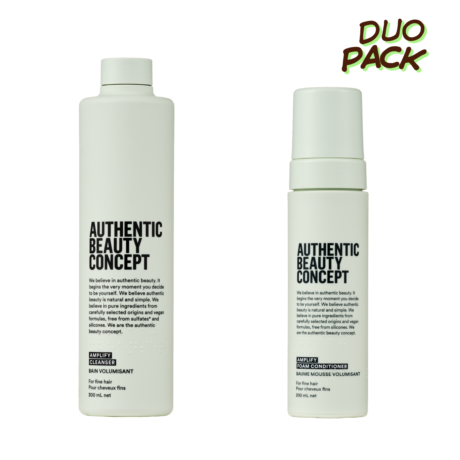 Amplify Cleanser 300ml & Foam Conditioner 200ml Duo Packat Eds Hair Bramhall